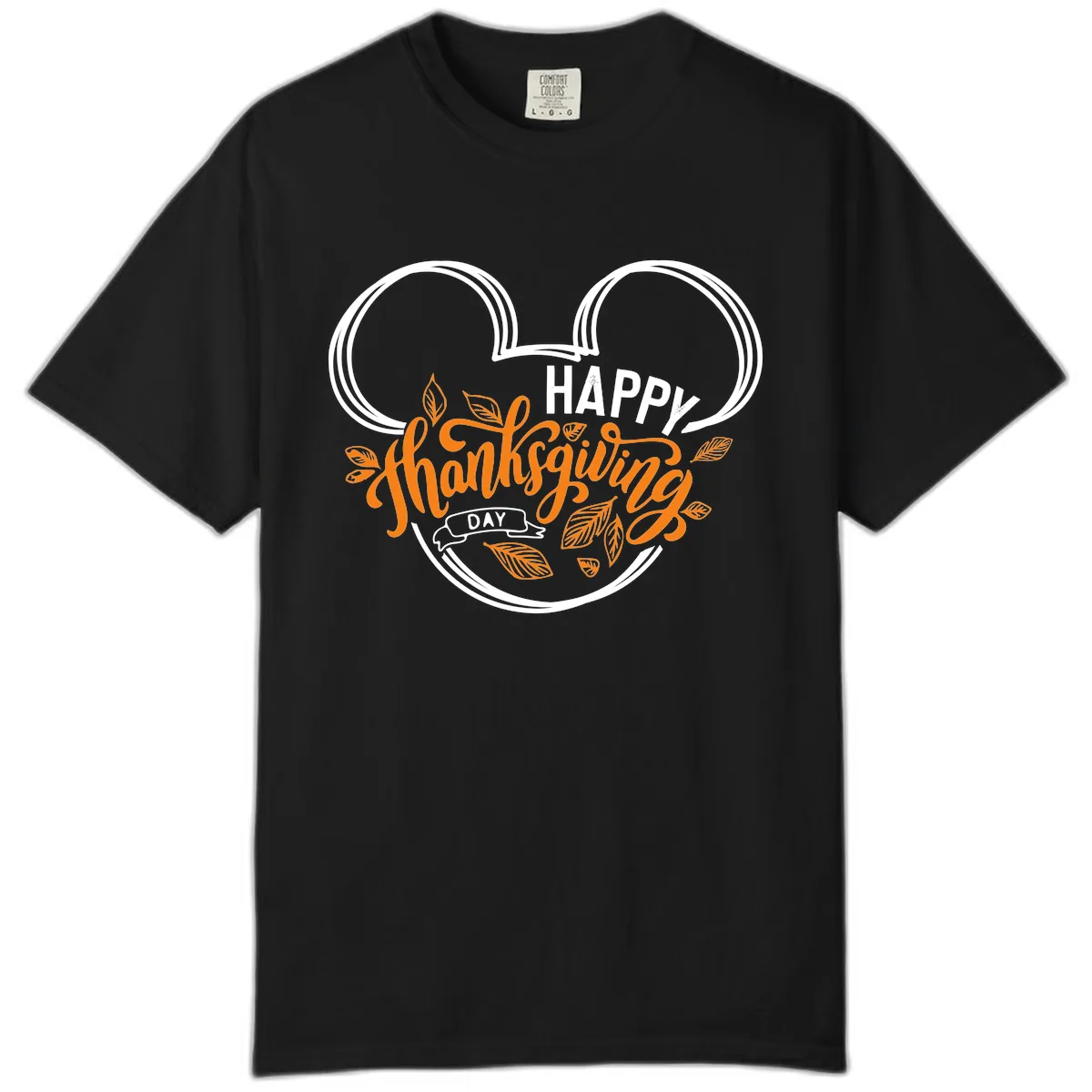 Mickey Ears Thanksgiving Day Celebration Comfort Color in Black
