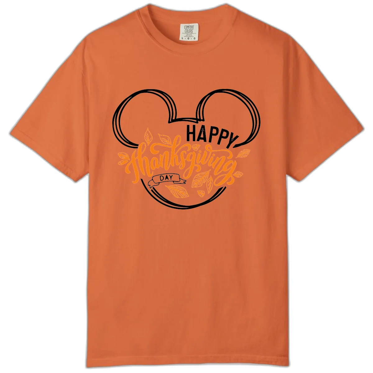 Mickey Ears Thanksgiving Day Celebration Comfort Color in Burnt Orange