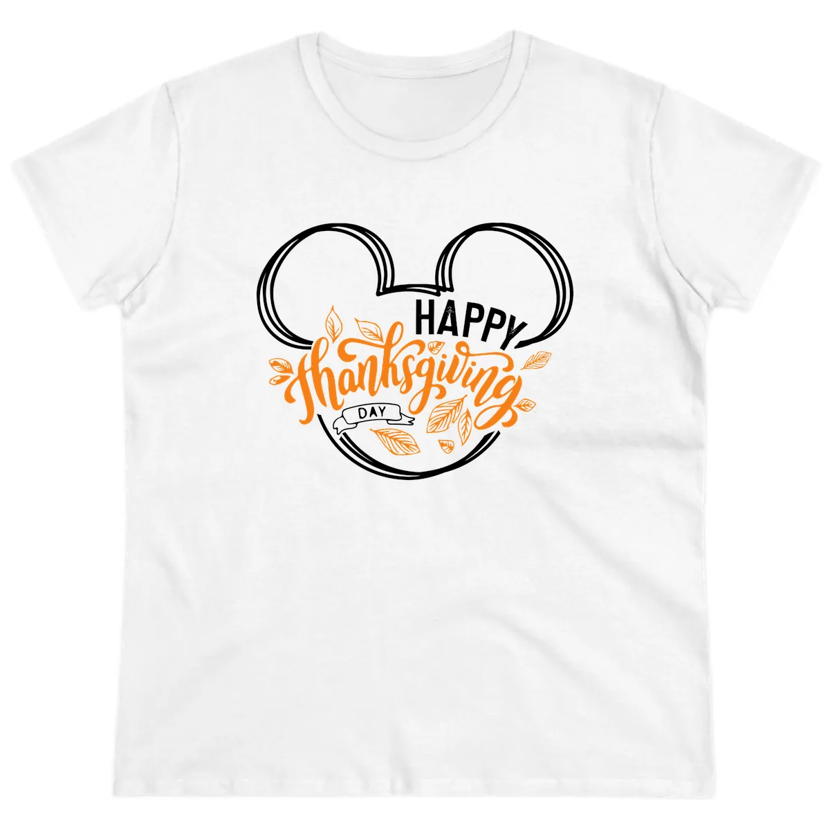 Mickey Ears Thanksgiving Day Celebration Ladies Tee in White