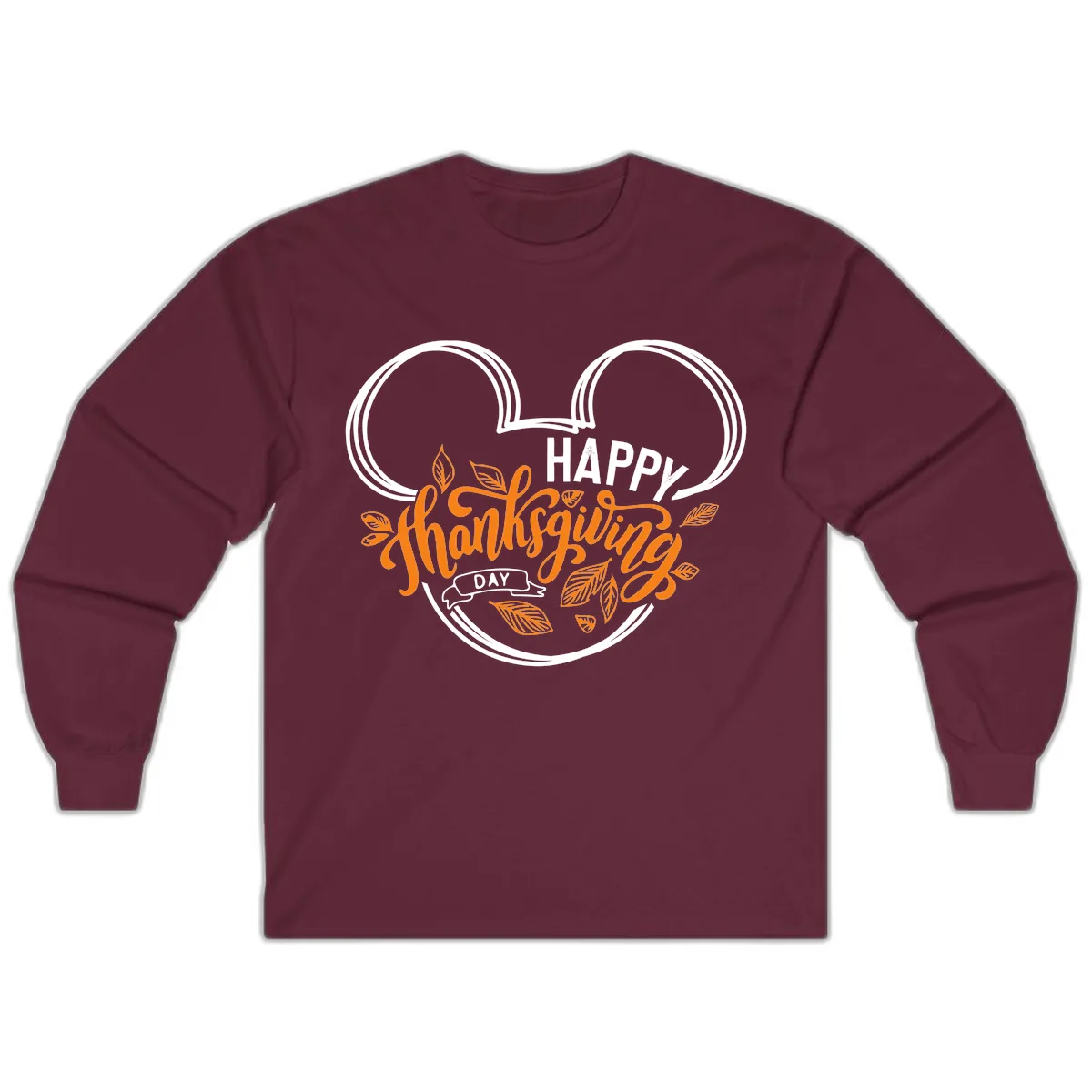 Mickey Ears Thanksgiving Day Celebration Long Sleeve in Maroon