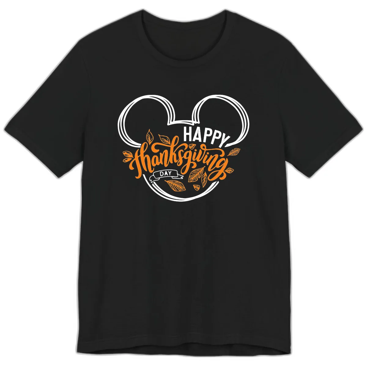 Mickey Ears Thanksgiving Day Celebration Premium T-Shirt in Black