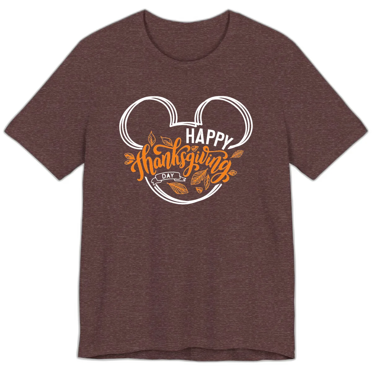 Mickey Ears Thanksgiving Day Celebration Premium T-Shirt in Heather Maroon