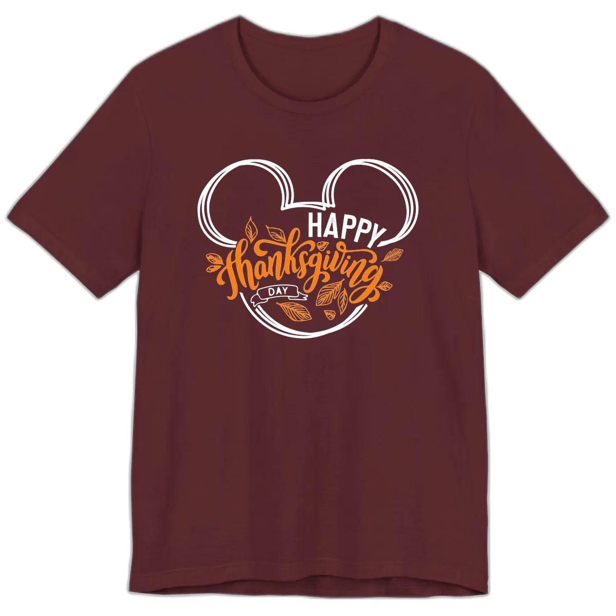 Mickey Ears Thanksgiving Day Celebration Premium T-Shirt in Maroon