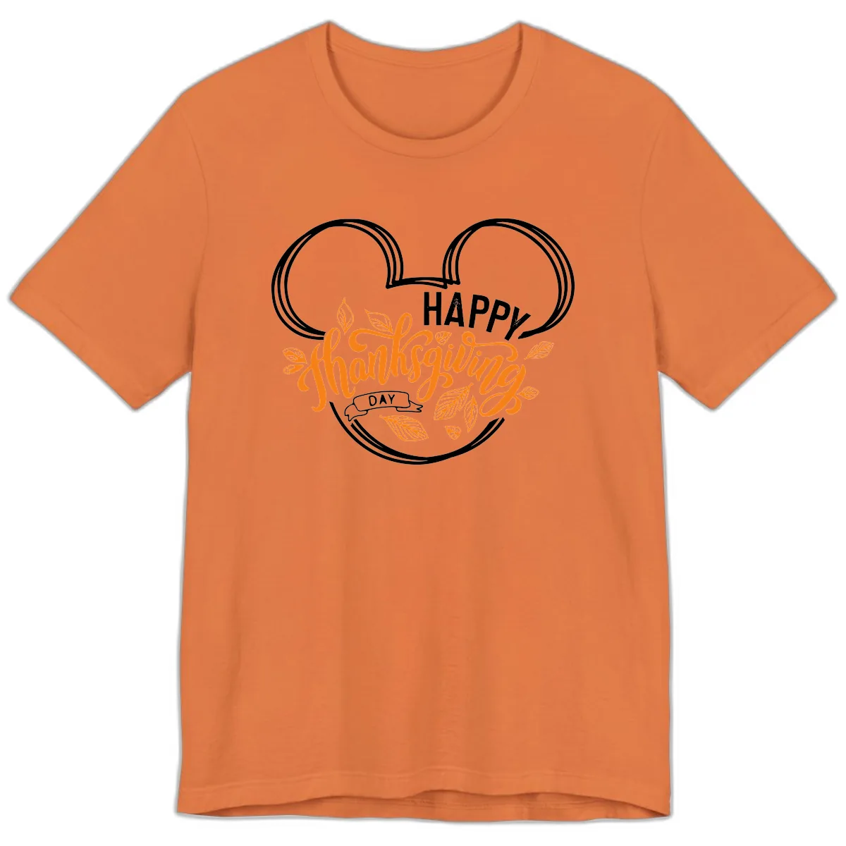 Mickey Ears Thanksgiving Day Celebration Premium T-Shirt in Burnt Orange