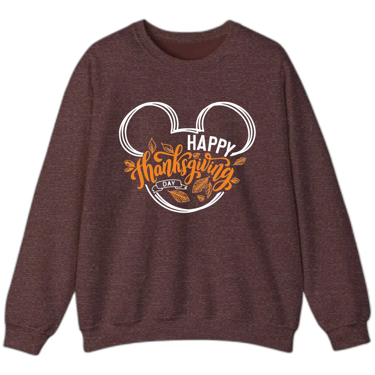 Mickey Ears Thanksgiving Day Celebration Sweatshirt in Heather Sport Dark Maroon