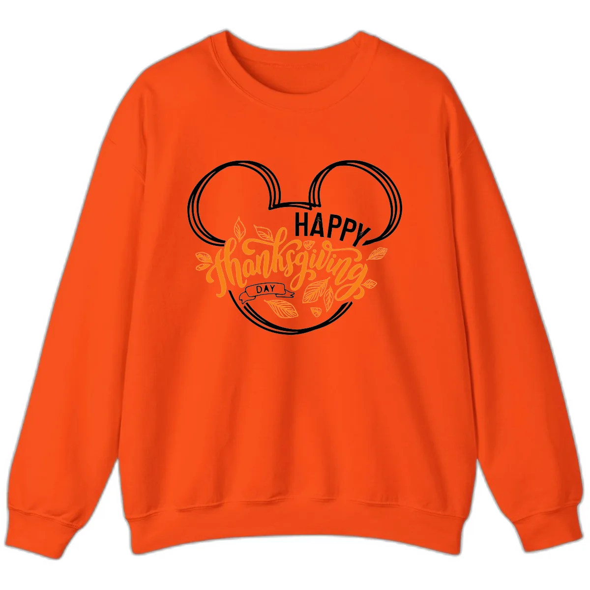 Mickey Ears Thanksgiving Day Celebration Sweatshirt in Orange