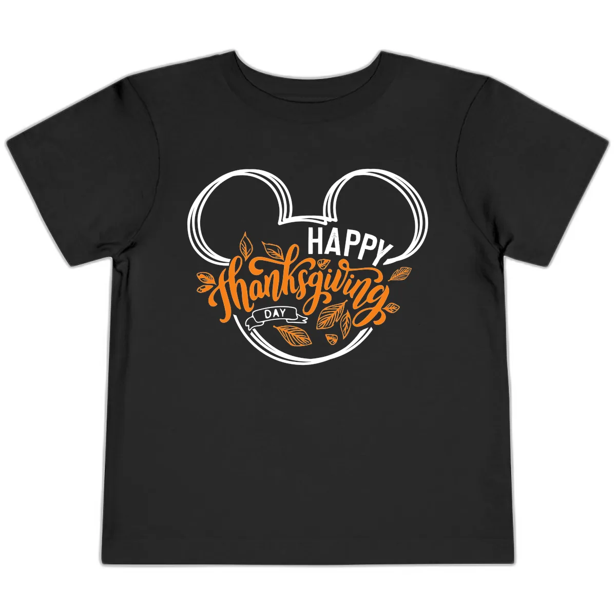 Mickey Ears Thanksgiving Day Celebration Toddler T-Shirt in Black