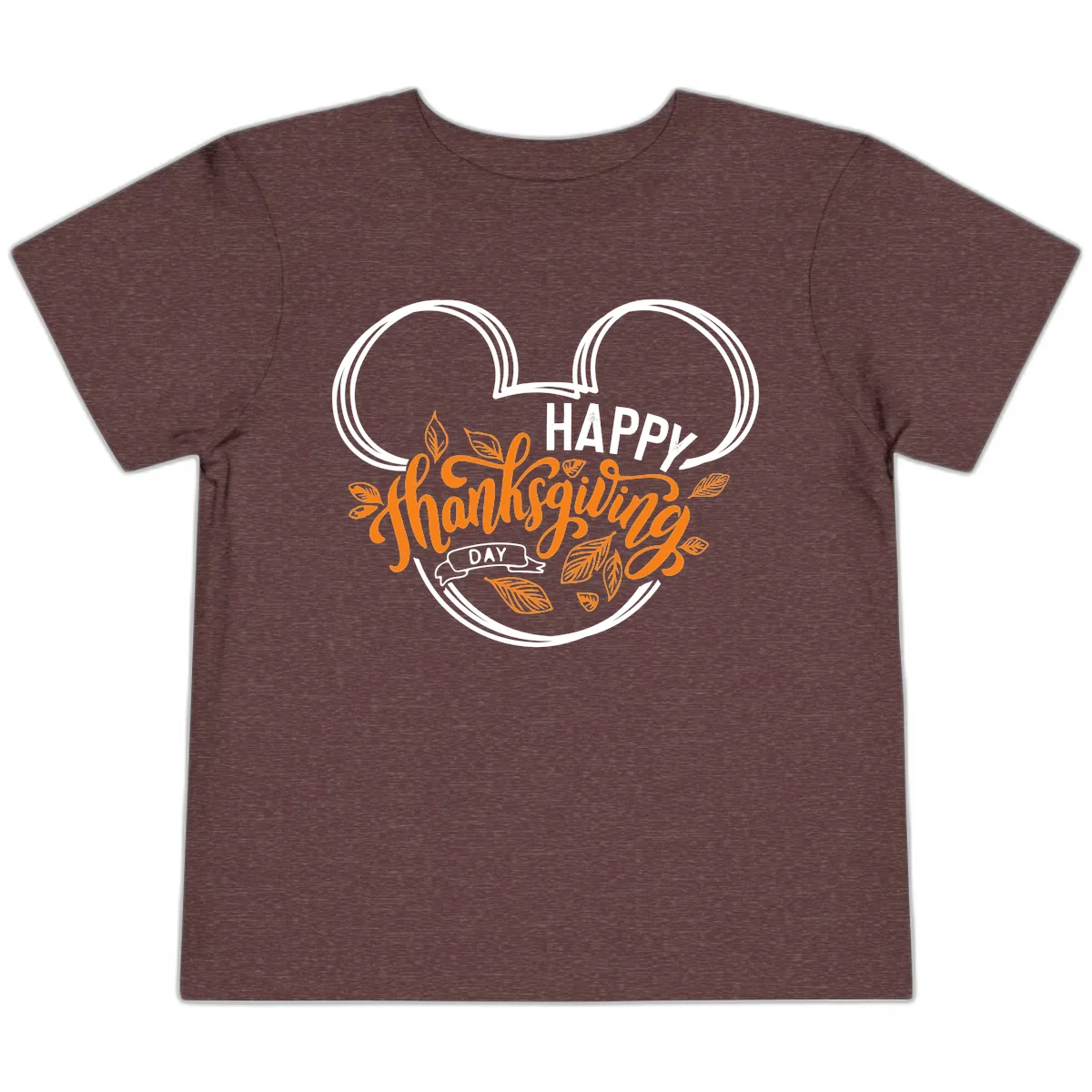 Mickey Ears Thanksgiving Day Celebration Toddler T-Shirt in Heather Maroon