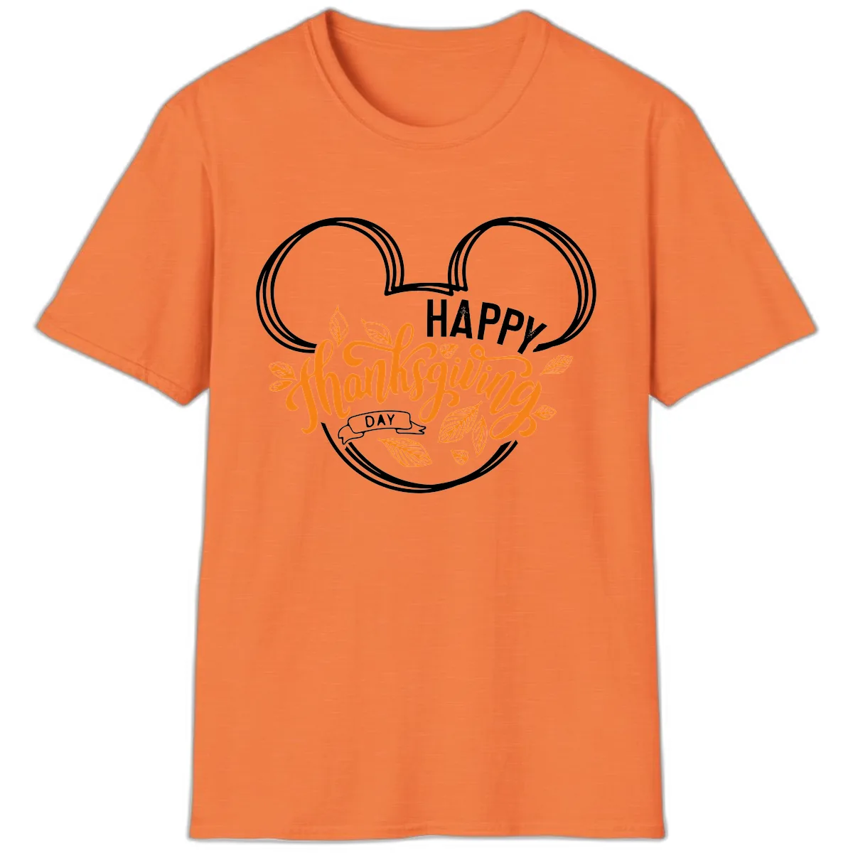 Mickey Ears Thanksgiving Day Celebration T-Shirt in Heather Orange