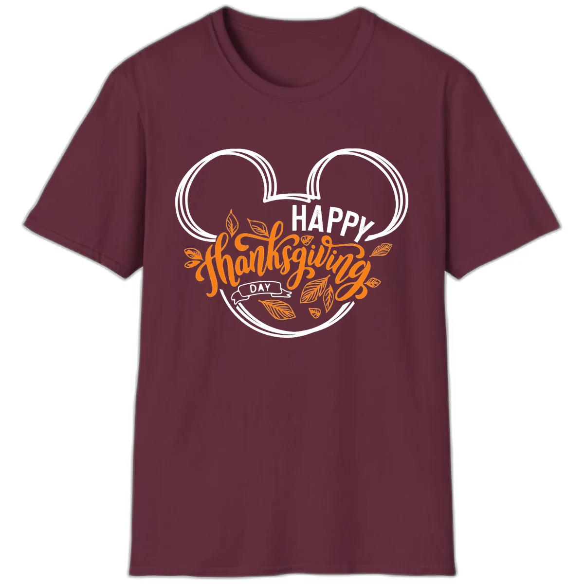 Mickey Ears Thanksgiving Day Celebration T-Shirt in Maroon