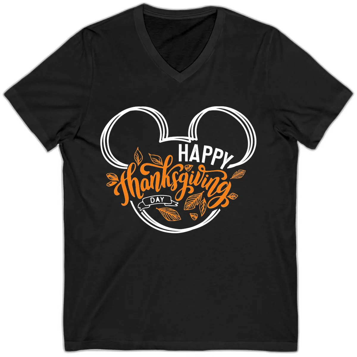 Mickey Ears Thanksgiving Day Celebration V-Neck in Black