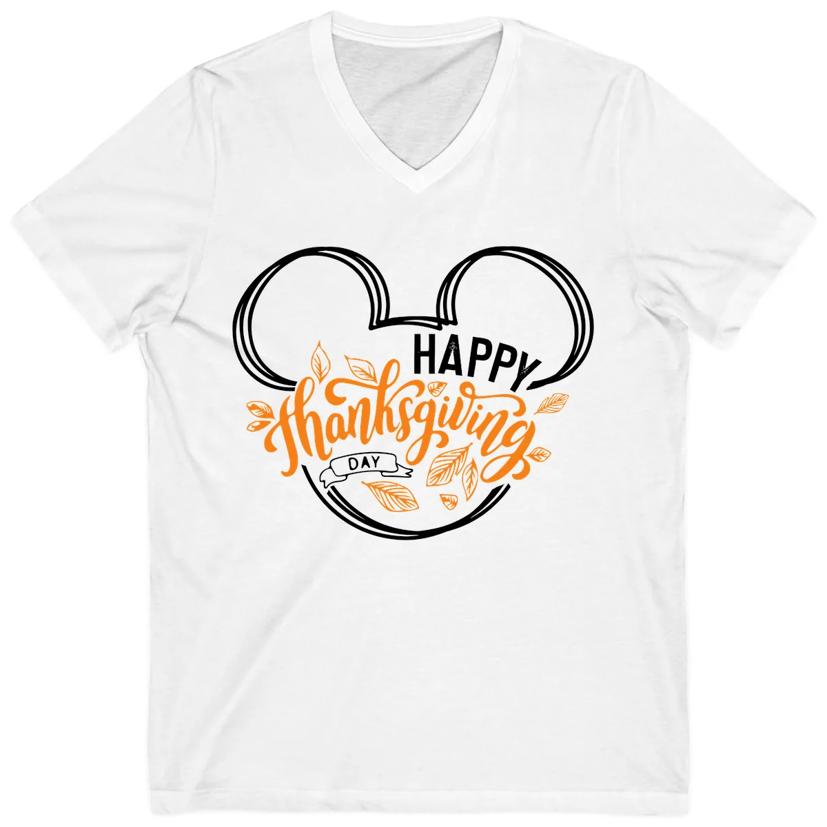 Mickey Ears Thanksgiving Day Celebration V-Neck in White