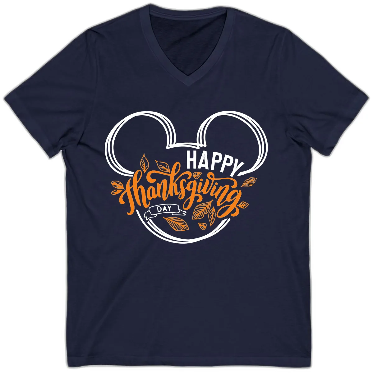 Mickey Ears Thanksgiving Day Celebration V-Neck in Navy