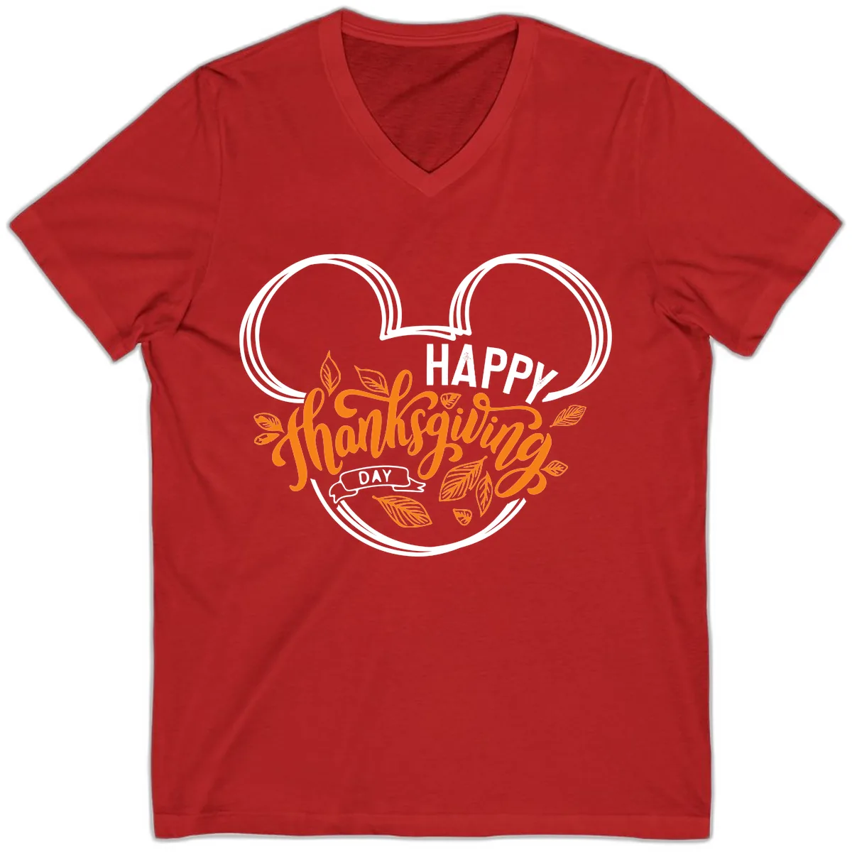 Mickey Ears Thanksgiving Day Celebration V-Neck in Red