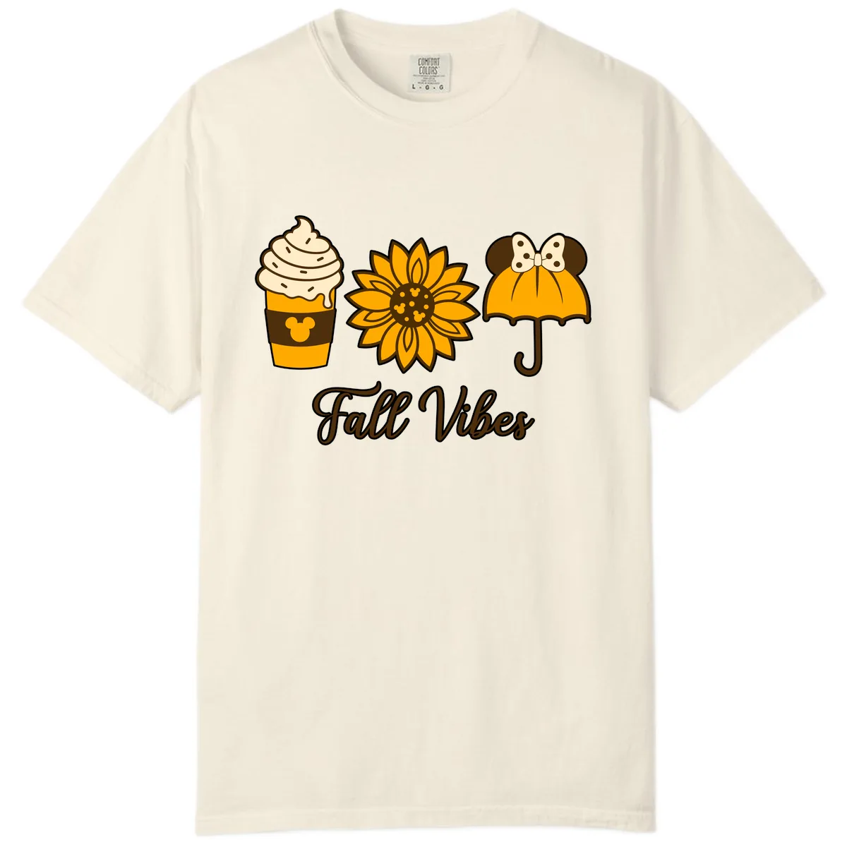Fall Vibes Coffee And Sunflower Comfort Color in Ivory