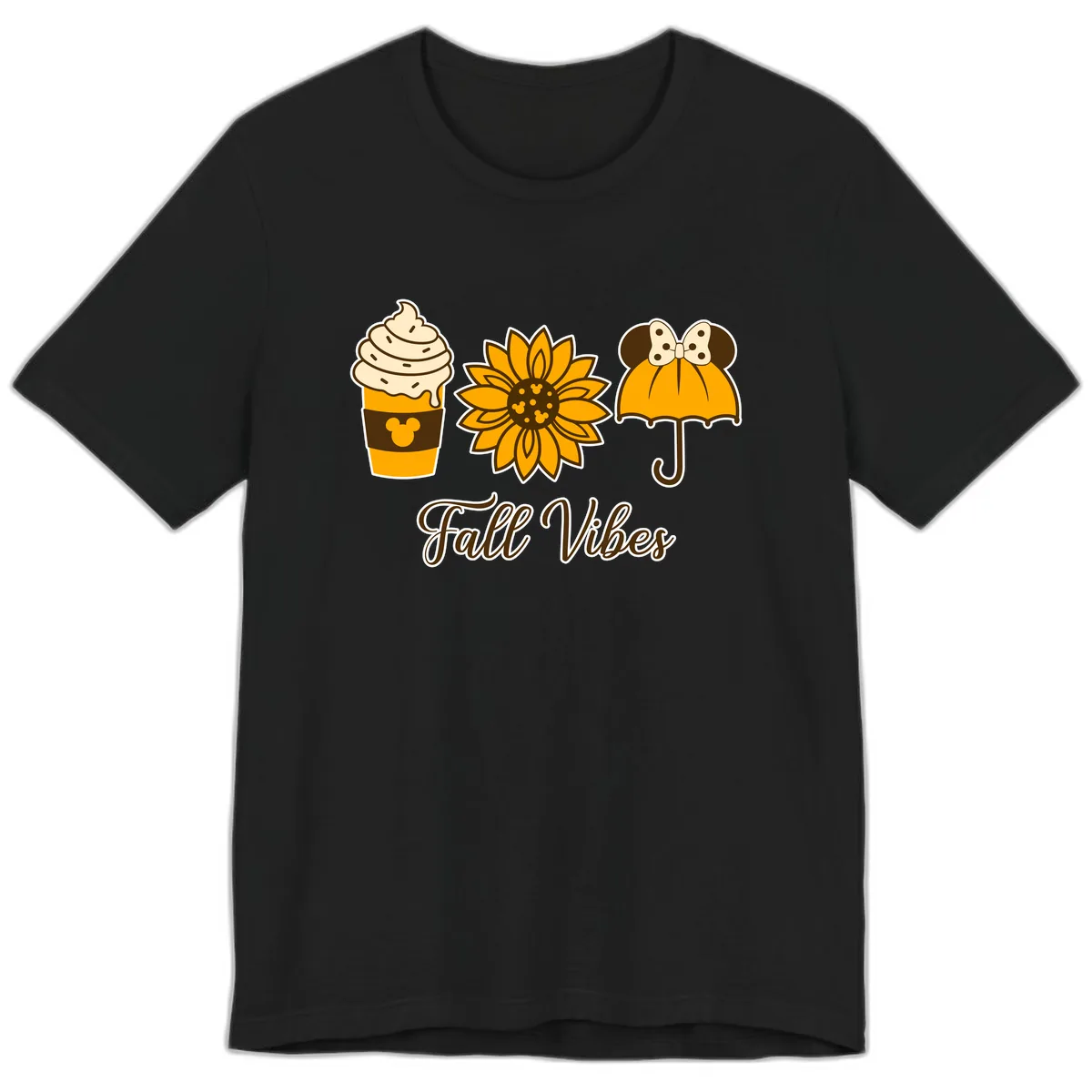 Fall Vibes Coffee And Sunflower Premium T-Shirt in Black