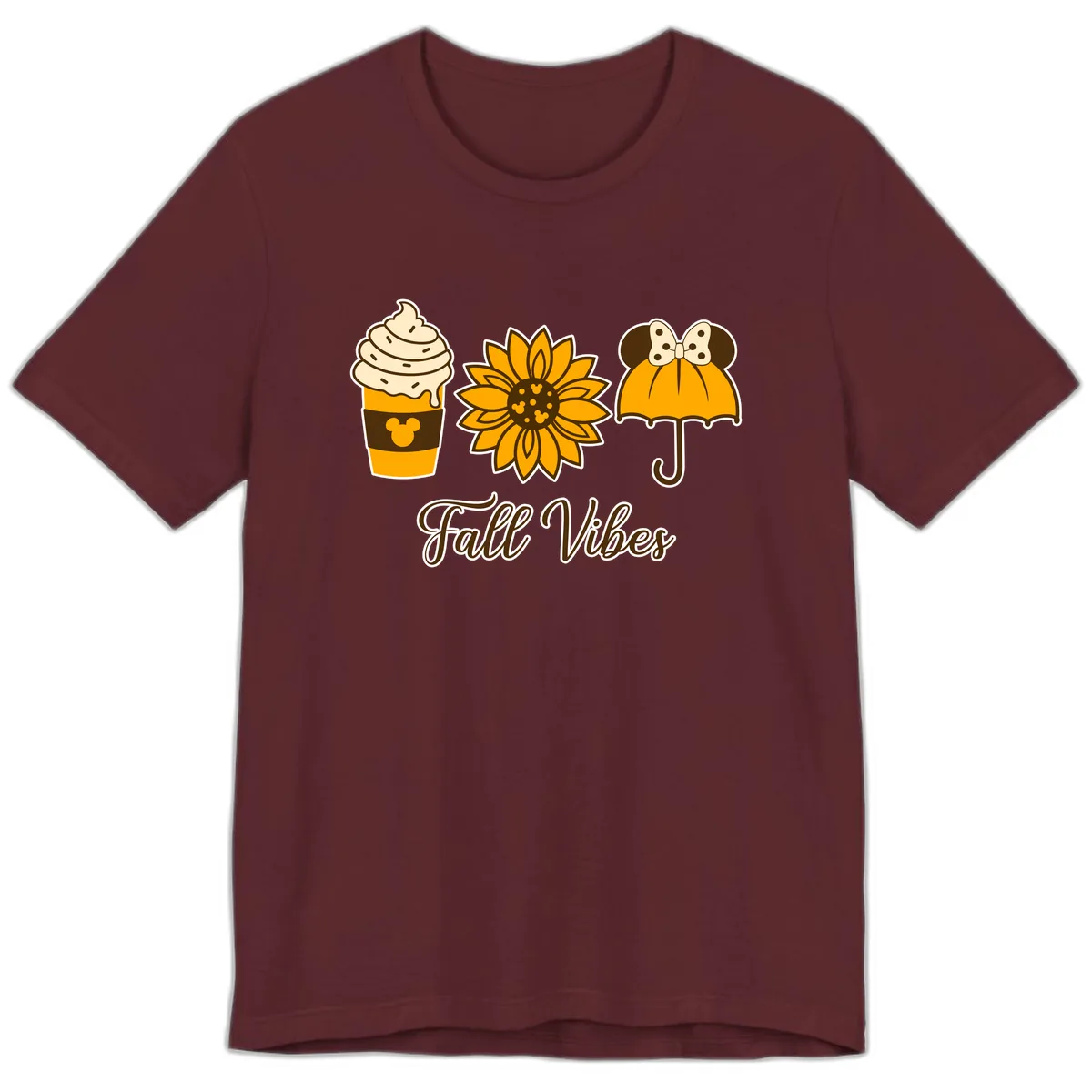 Fall Vibes Coffee And Sunflower Premium T-Shirt in Maroon