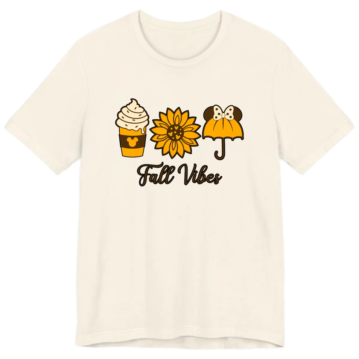 Fall Vibes Coffee And Sunflower Premium T-Shirt in Natural