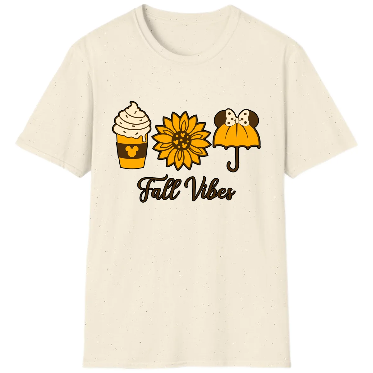 Fall Vibes Coffee And Sunflower T-Shirt in Natural