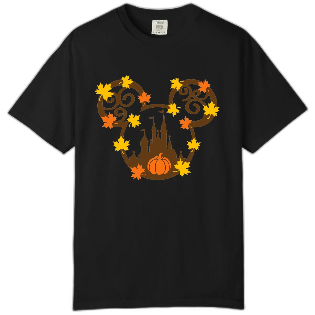 Mickey Autumn Castle Thanksgiving Comfort Color in Black
