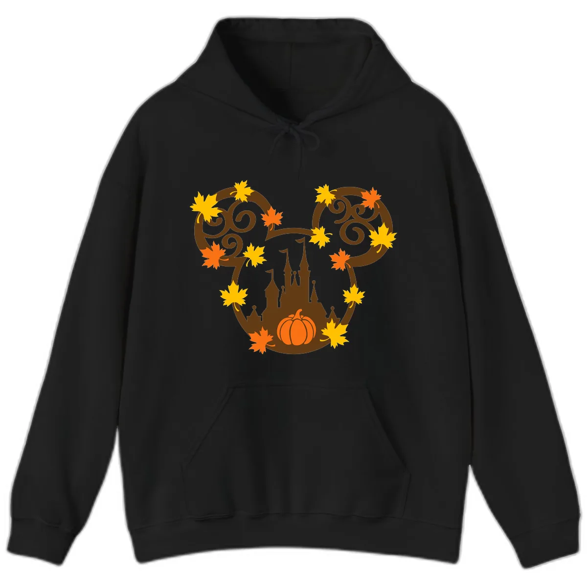Mickey Autumn Castle Thanksgiving Hoodie in Black