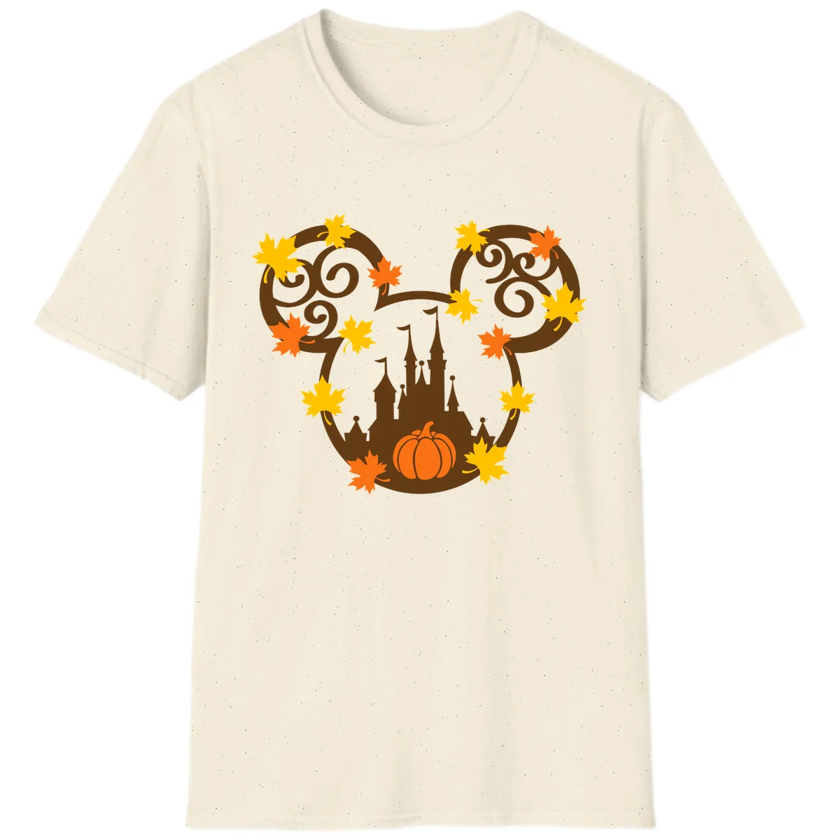 Mickey Autumn Castle Thanksgiving T-Shirt in Natural