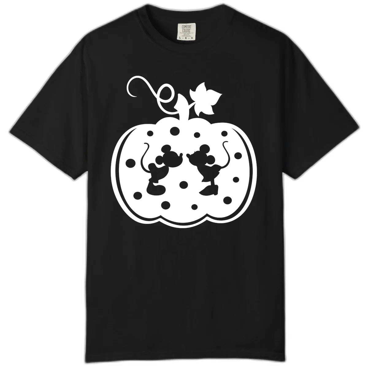 Mickey And Minnie Pumpkin Patch Comfort Color in Black