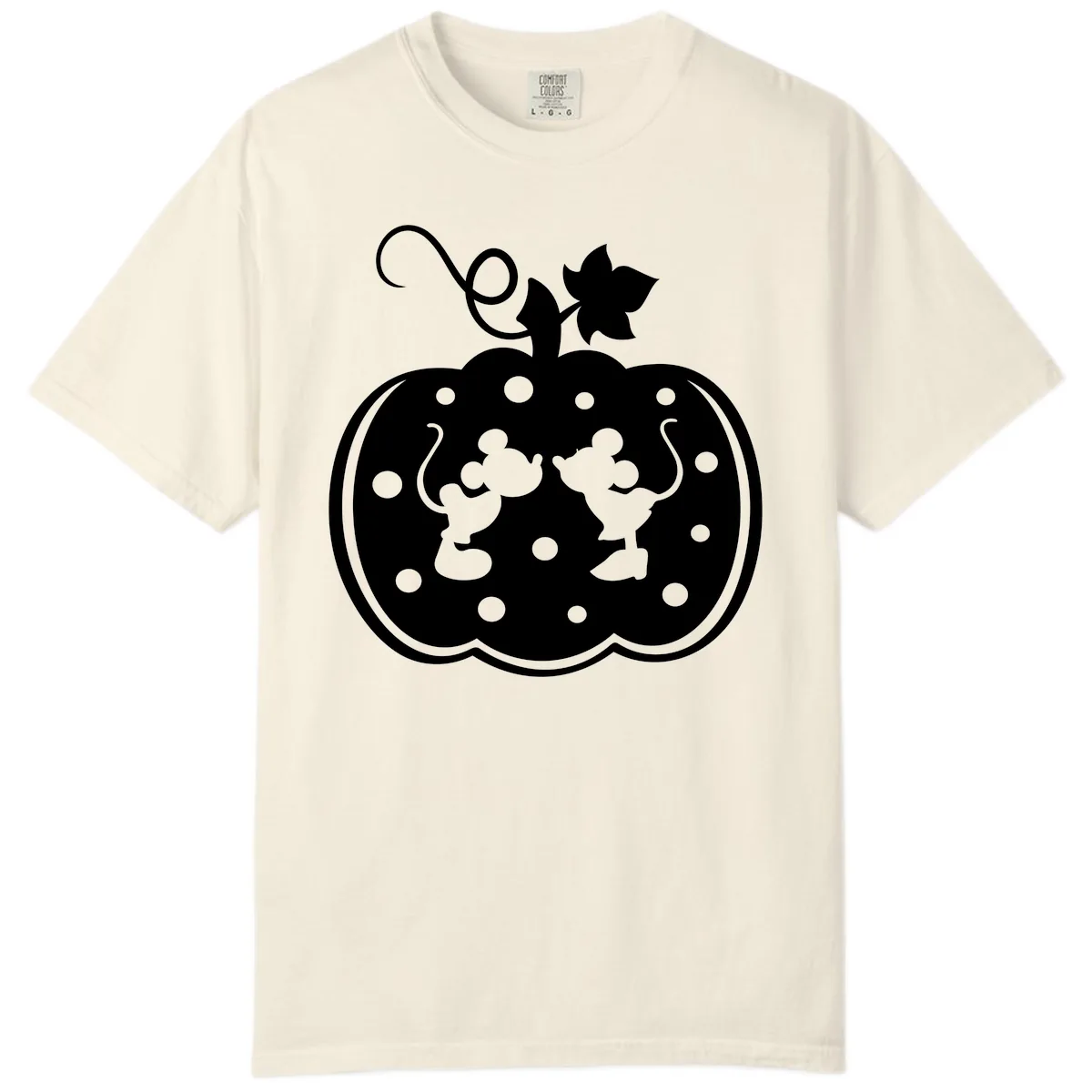 Mickey And Minnie Pumpkin Patch Comfort Color in Ivory