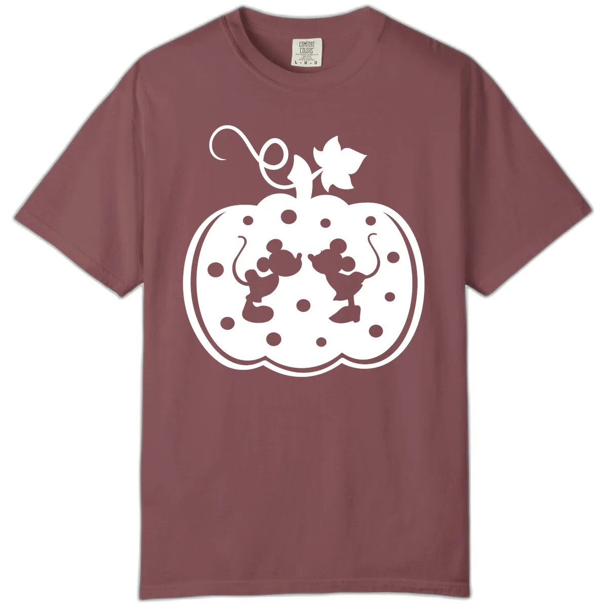 Mickey And Minnie Pumpkin Patch Comfort Color in Brick