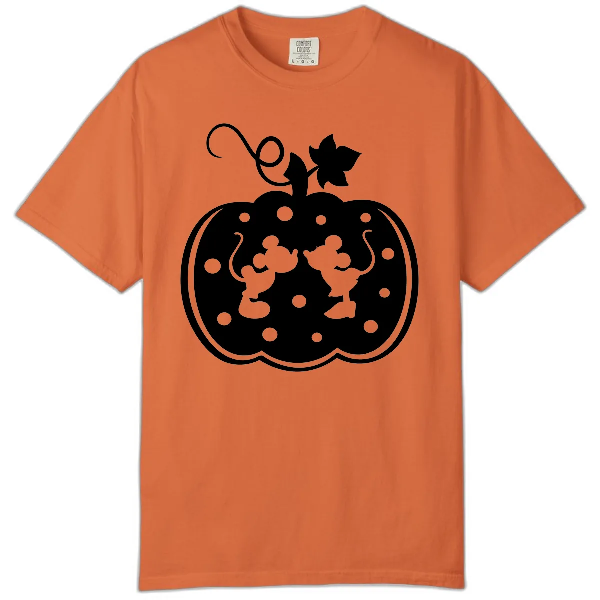 Mickey And Minnie Pumpkin Patch Comfort Color in Burnt Orange