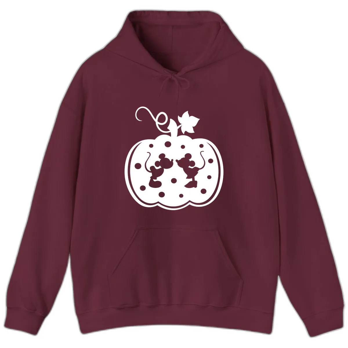 Mickey And Minnie Pumpkin Patch Hoodie in Maroon