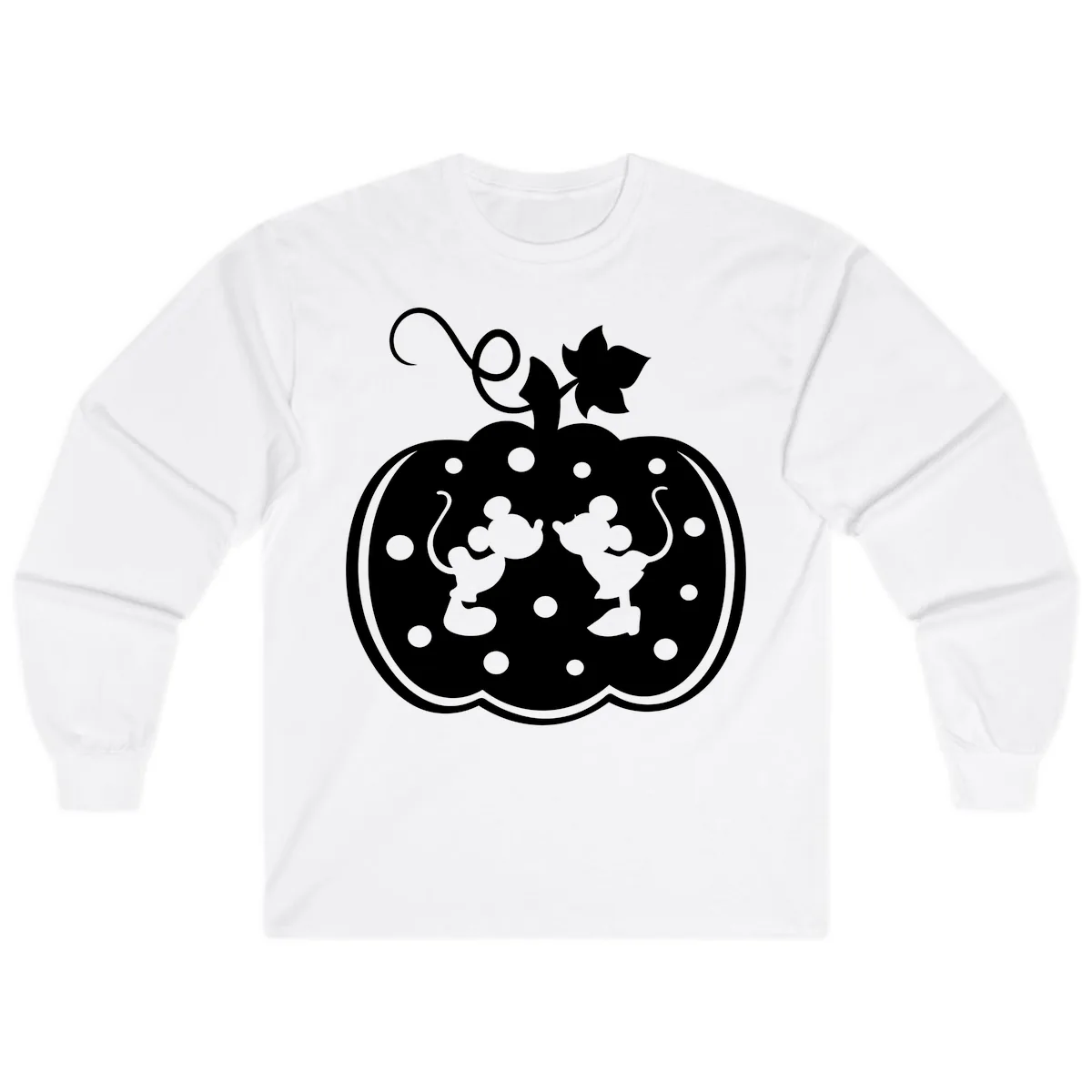 Mickey And Minnie Pumpkin Patch Long Sleeve in White