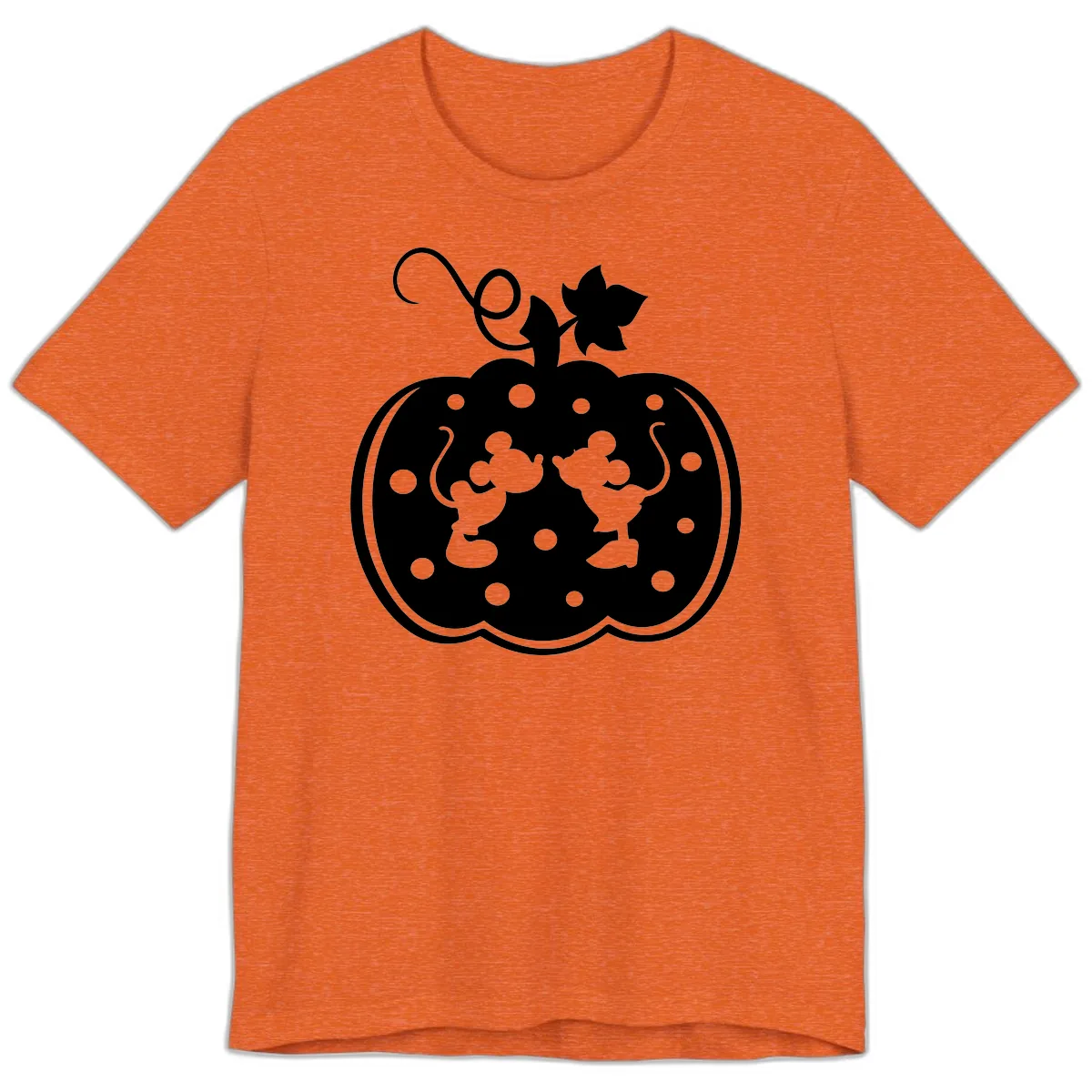 Mickey And Minnie Pumpkin Patch Premium T-Shirt in Heather Orange