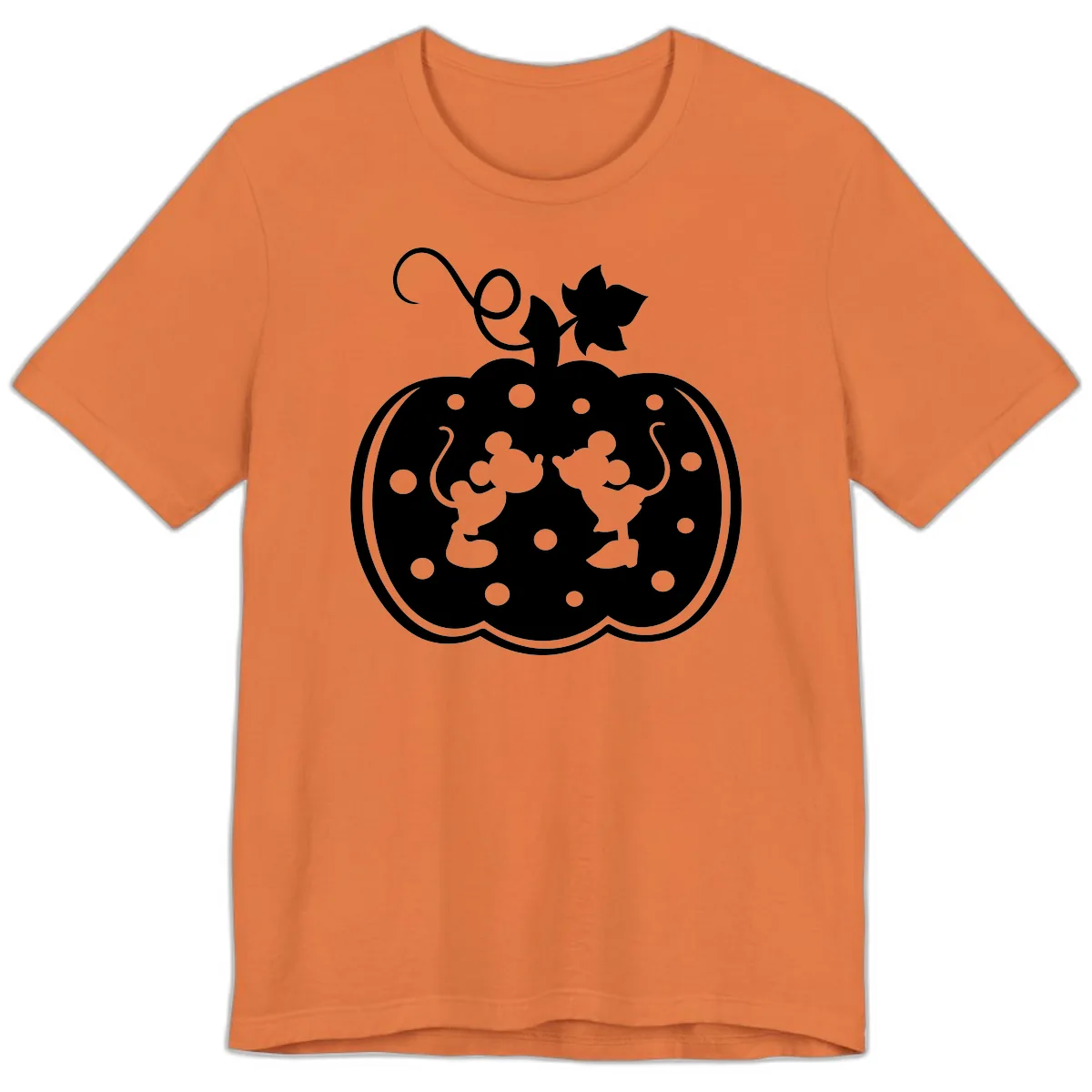 Mickey And Minnie Pumpkin Patch Premium T-Shirt in Burnt Orange
