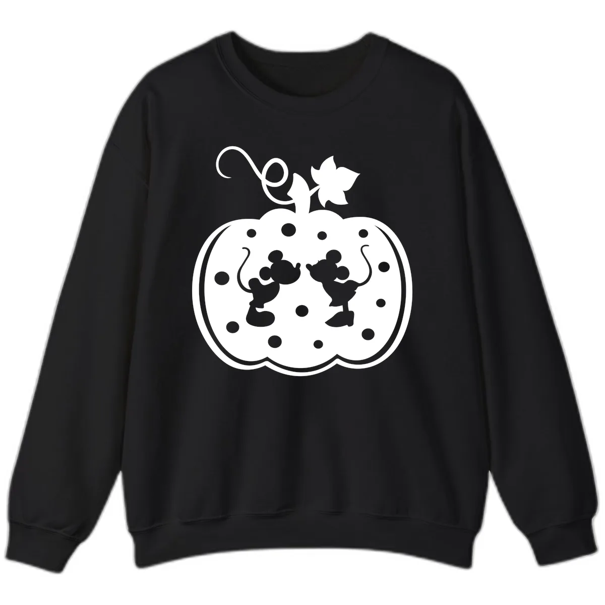 Mickey And Minnie Pumpkin Patch Sweatshirt in Black