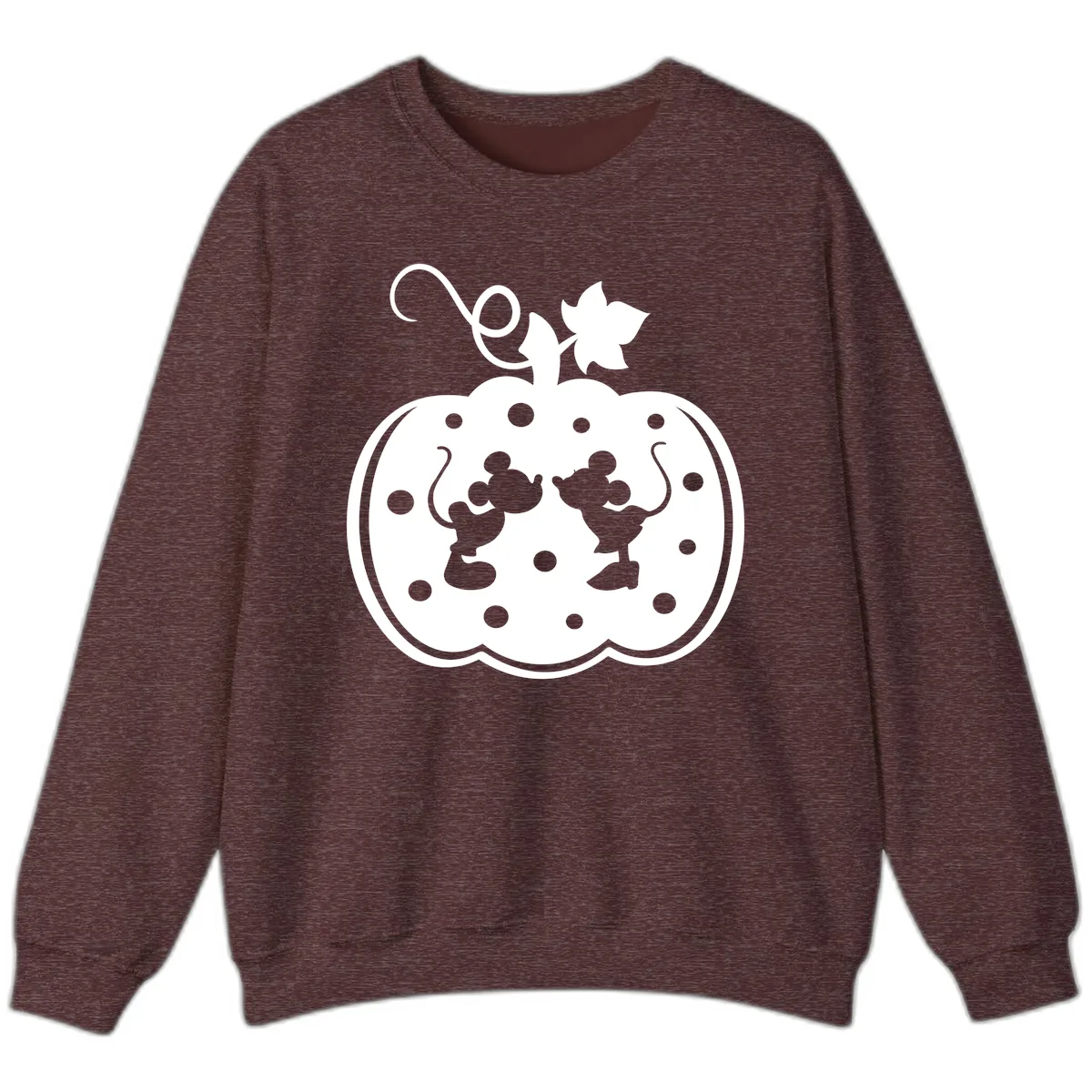Mickey And Minnie Pumpkin Patch Sweatshirt in Heather Sport Dark Maroon
