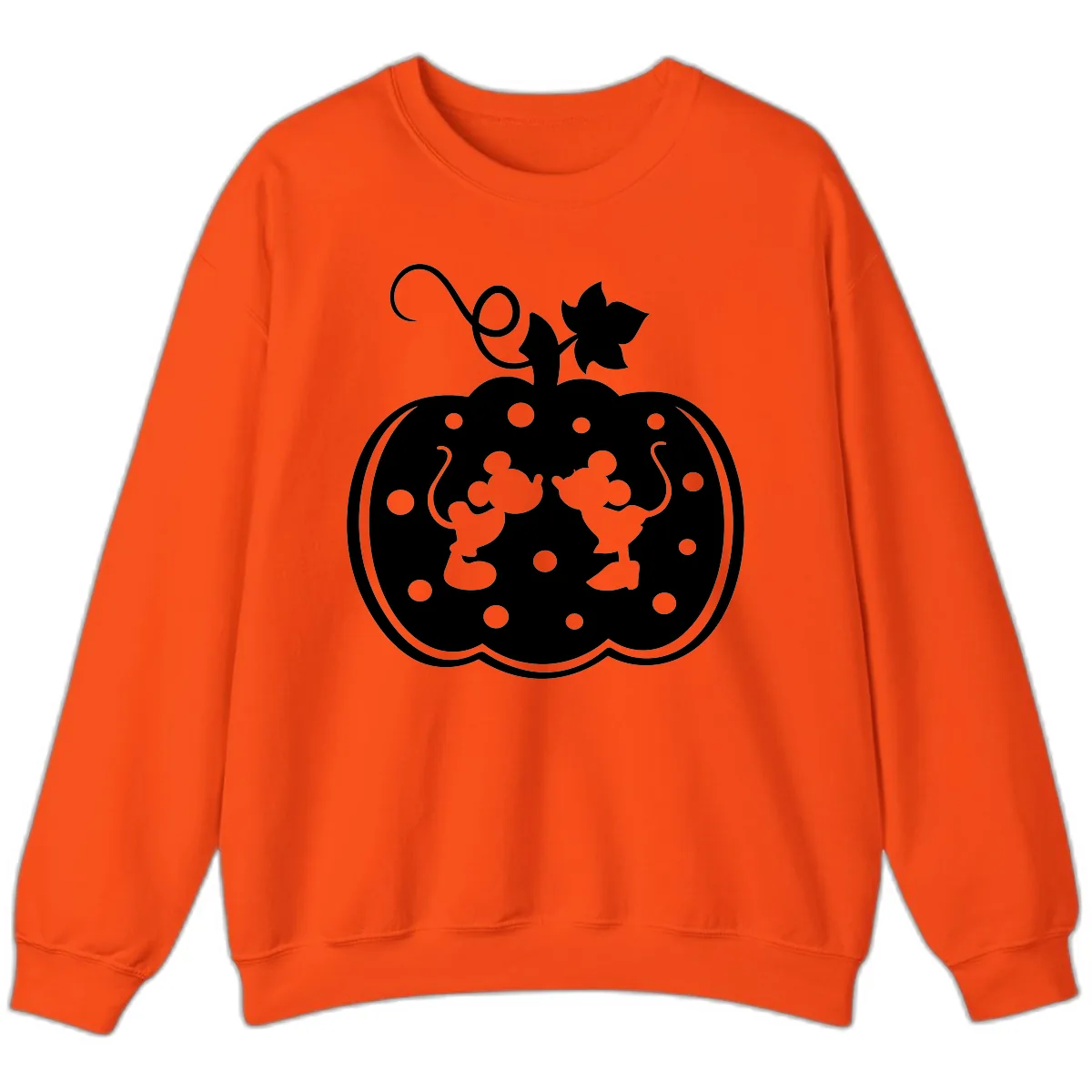 Mickey And Minnie Pumpkin Patch Sweatshirt in Orange