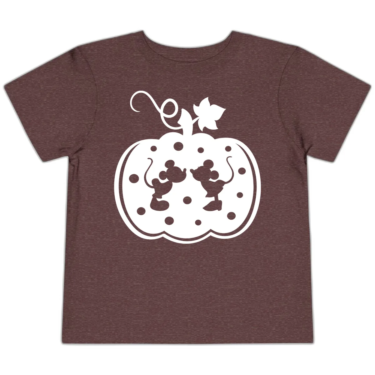 Mickey And Minnie Pumpkin Patch Toddler T-Shirt in Heather Maroon