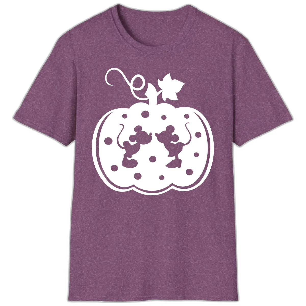 Mickey And Minnie Pumpkin Patch T-Shirt in Heather Maroon