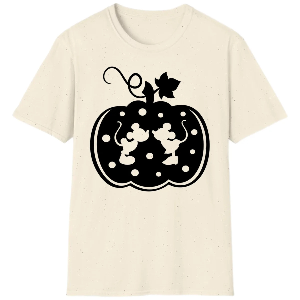 Mickey And Minnie Pumpkin Patch T-Shirt in Natural