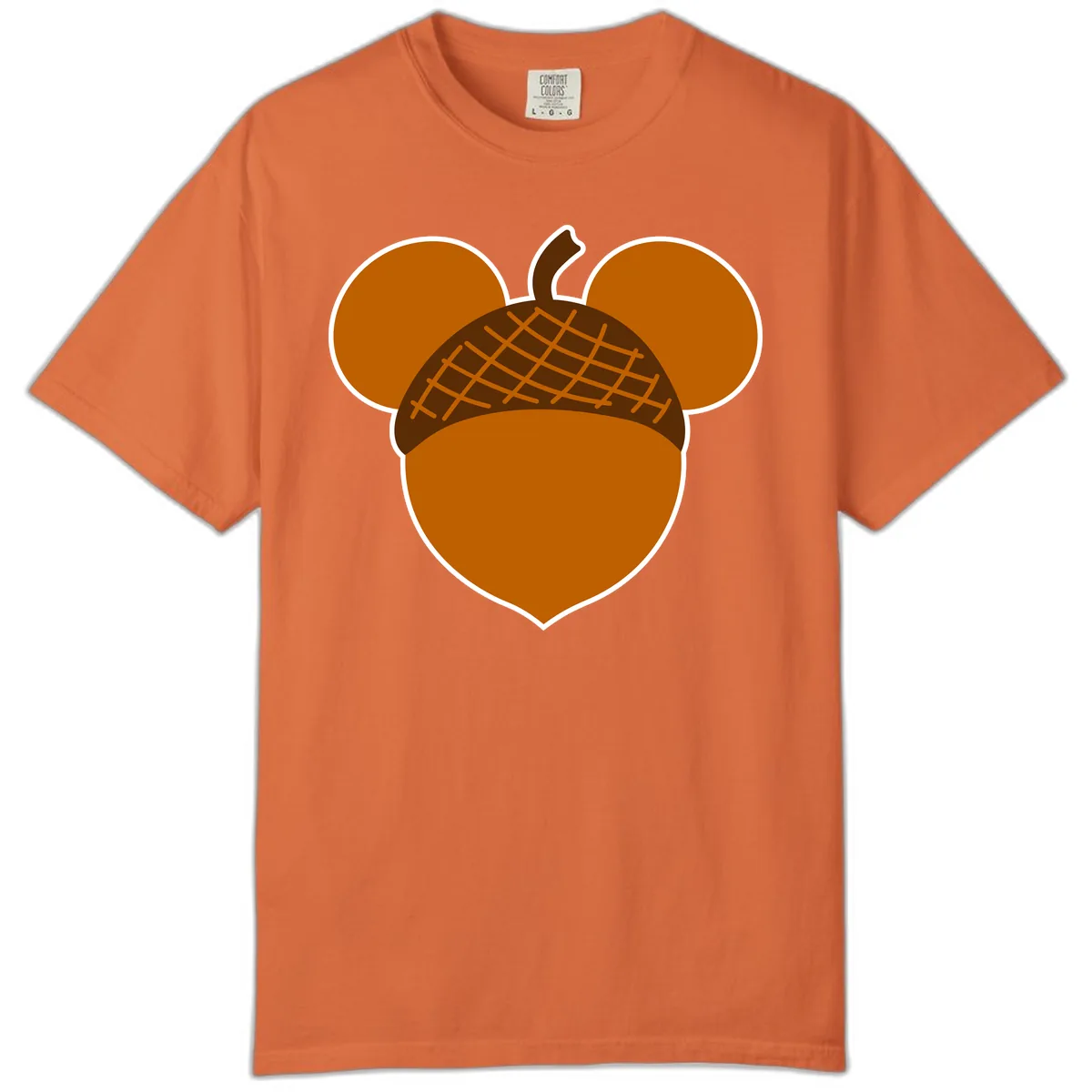 Acorn Mickey Mouse Ears Design Comfort Color in Burnt Orange