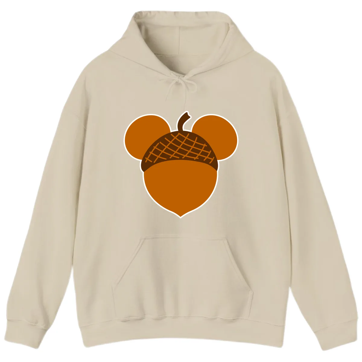 Acorn Mickey Mouse Ears Design Hoodie in Sand