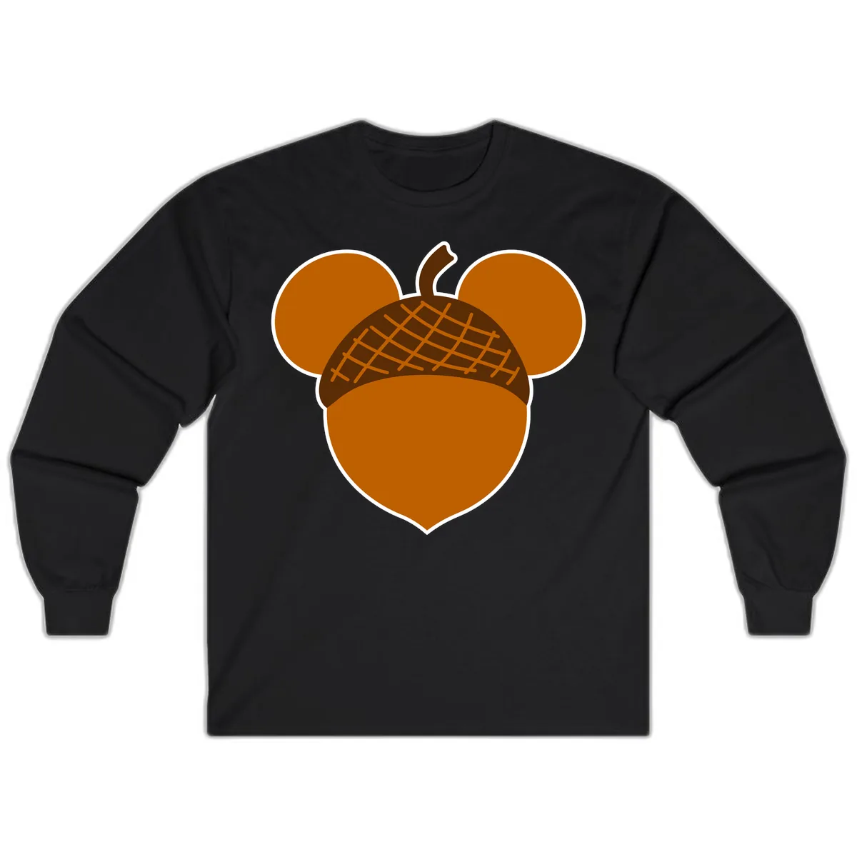 Acorn Mickey Mouse Ears Design Long Sleeve in Black