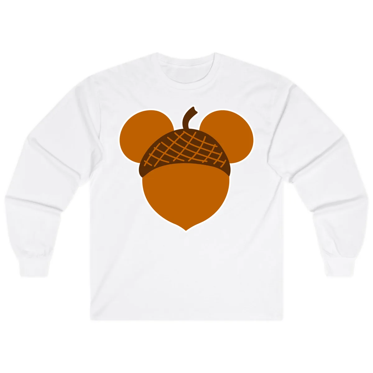 Acorn Mickey Mouse Ears Design Long Sleeve in White
