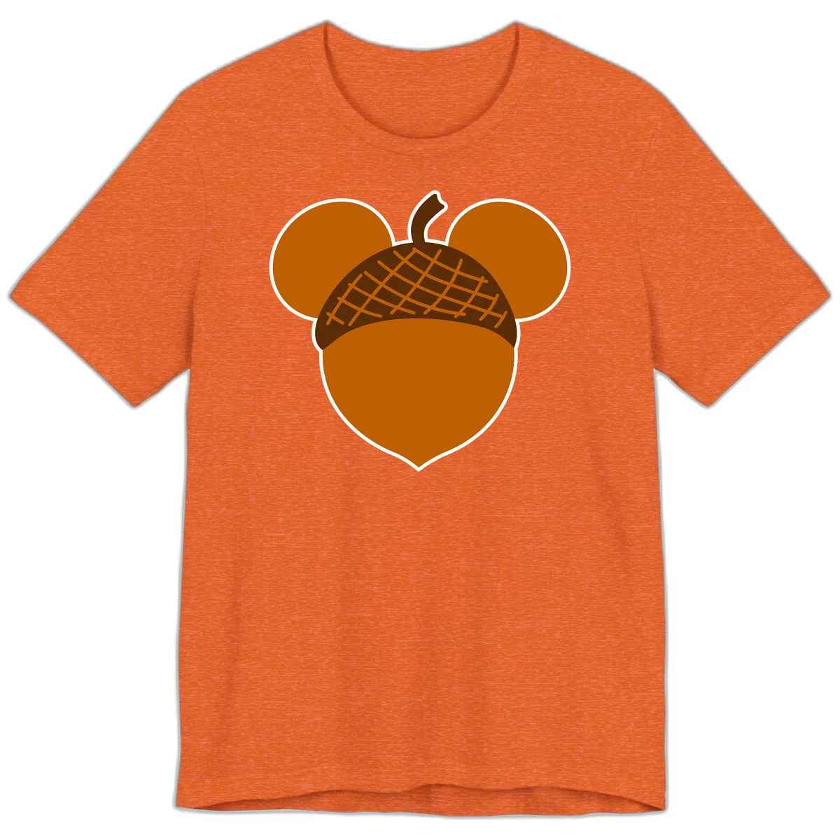 Acorn Mickey Mouse Ears Design Premium T-Shirt in Heather Orange