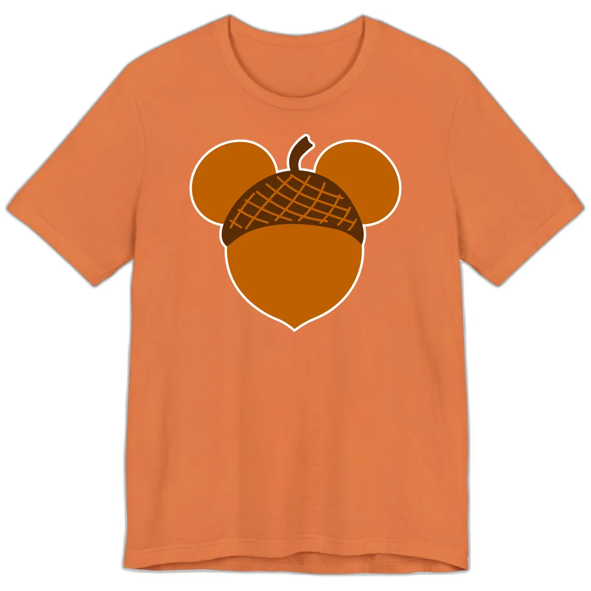 Acorn Mickey Mouse Ears Design Premium T-Shirt in Burnt Orange