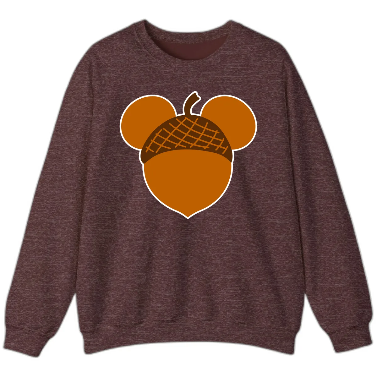 Acorn Mickey Mouse Ears Design Sweatshirt in Heather Sport Dark Maroon