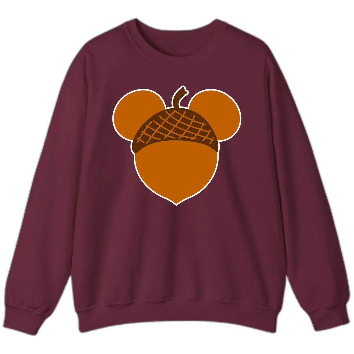 Acorn Mickey Mouse Ears Design Sweatshirt in Maroon