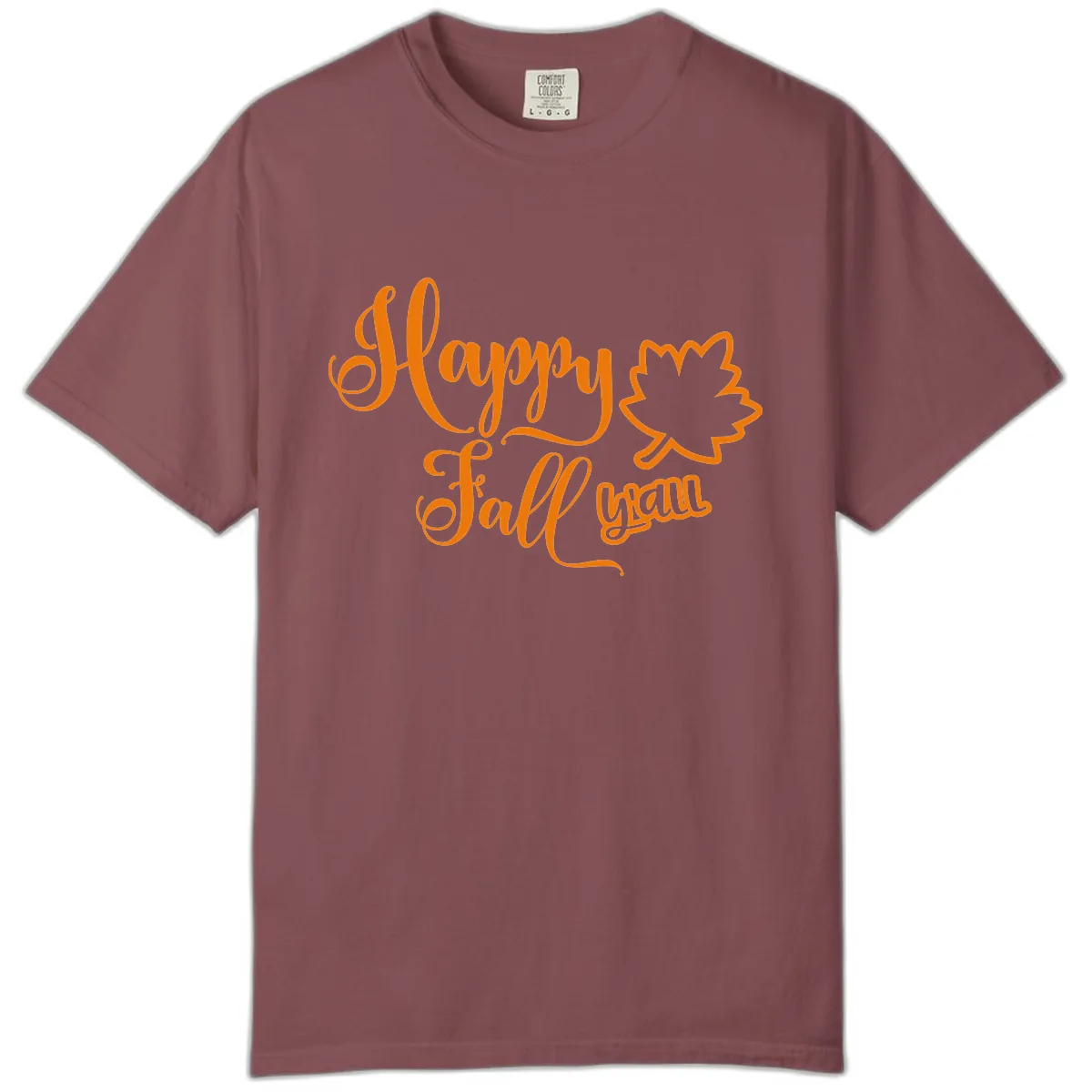 Happy Fall Y'all Autumn Leaf Comfort Color in Brick