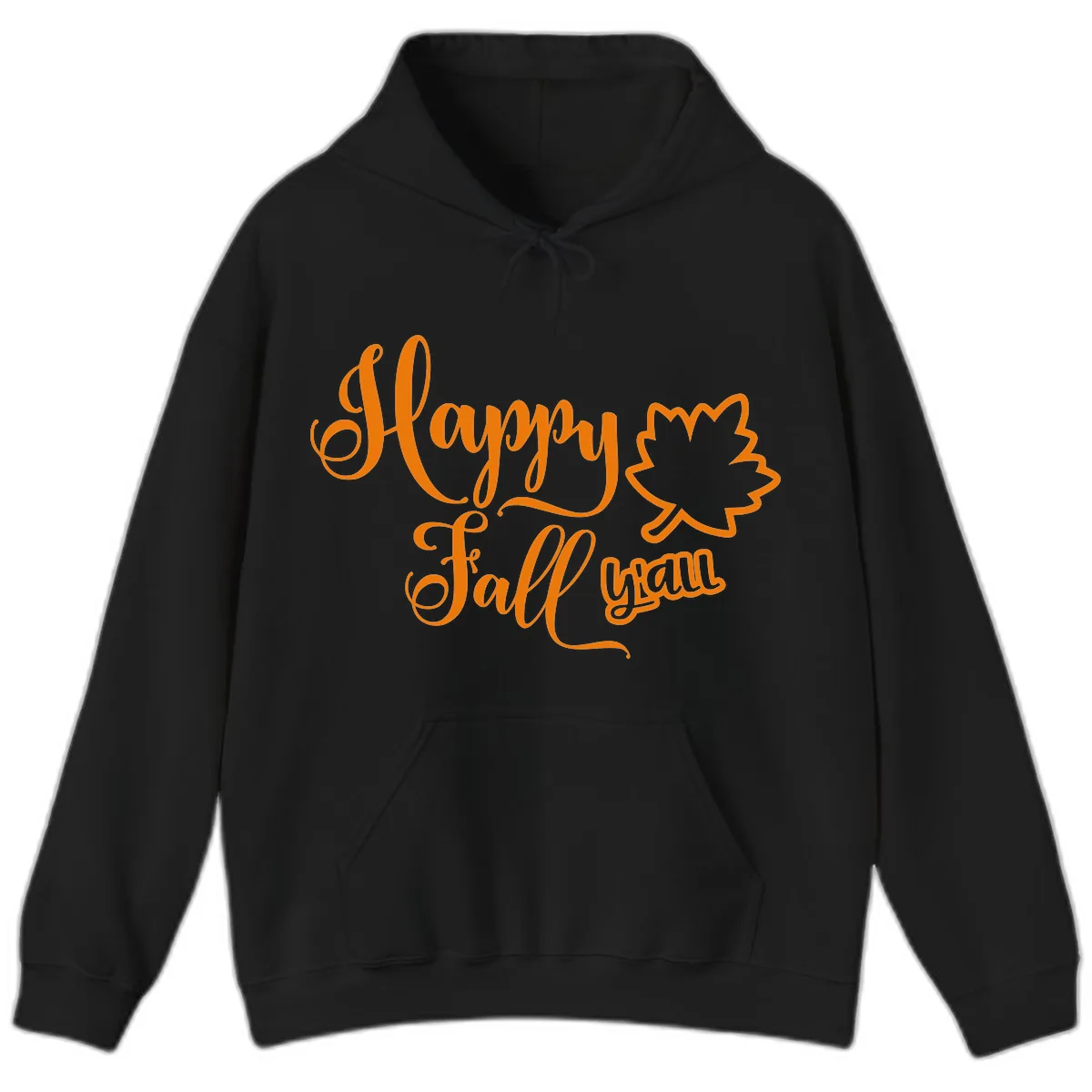 Happy Fall Y'all Autumn Leaf Hoodie in Black